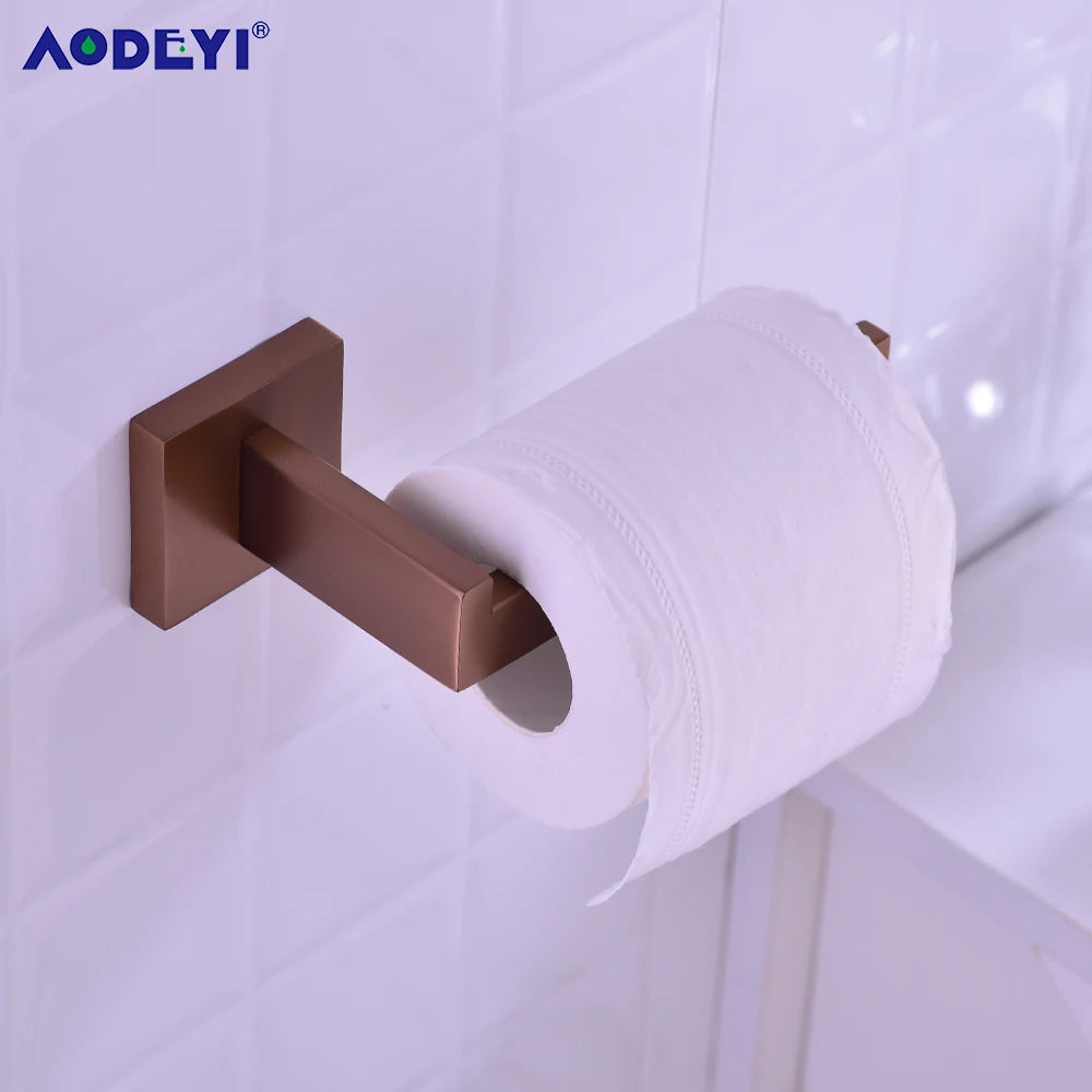Bathroom Accessories Toilet Paper Holder Brushed Rose Gold Towel Hooks Stainless Steel Bedroom Wall Mount Bath Hardware Sets