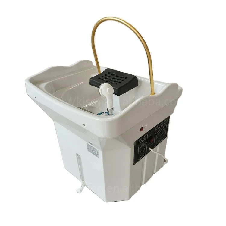 Kisen Good Quality Beauty Shop Furniture Portable 60L Water Tank Height Adjustable Hair Washing Sink Pipeless Shampoo Basin Bowl