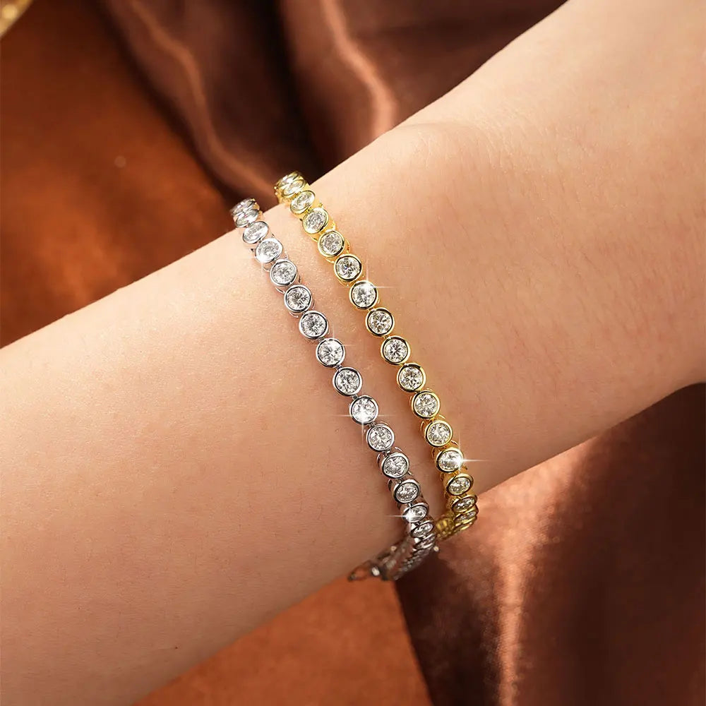 New Luxury Bracelets Bangles 14K Gold Filled Moissanite Fashion Single-Strap for Unisex Moissanite Tennis Bracelet Wedding Gift