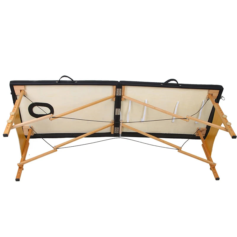 New Wooden Spa Bed Massage Table Adjustable Portable Folding Adjustable Height Massage Bed