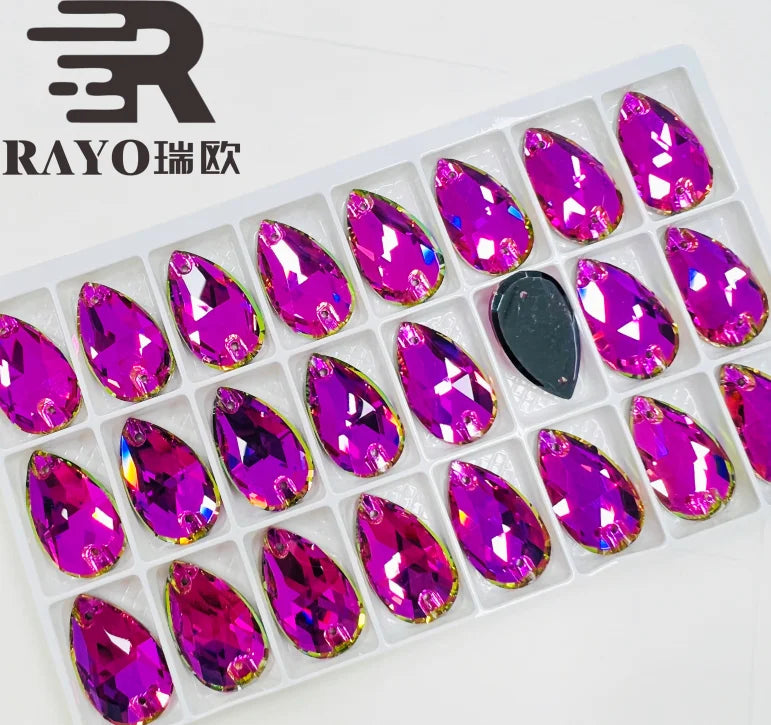 Super Shiny Multi-Color Glass Stone Sew-On Rhinestones for Evening Dress Necklace Earrings Bag Shoes-Special Shape Technique