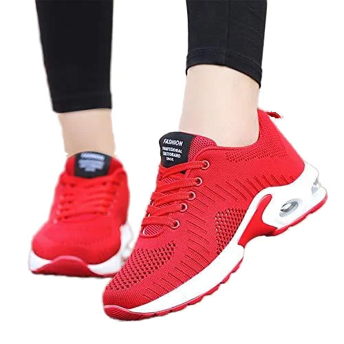 Wholesale Women Sports Round Head Lace-up Flying Woven Casual Sports Shoes Running Shoes for Ladies