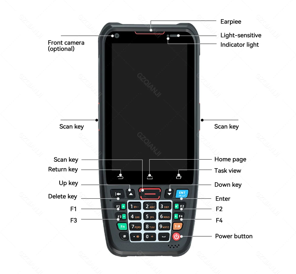 Android 10 Handheld Terminal PDA Honeywell Barcode Scanner 1D 2D Scanner Portable Data Collector with 4G WiFi Bluetooth NFC