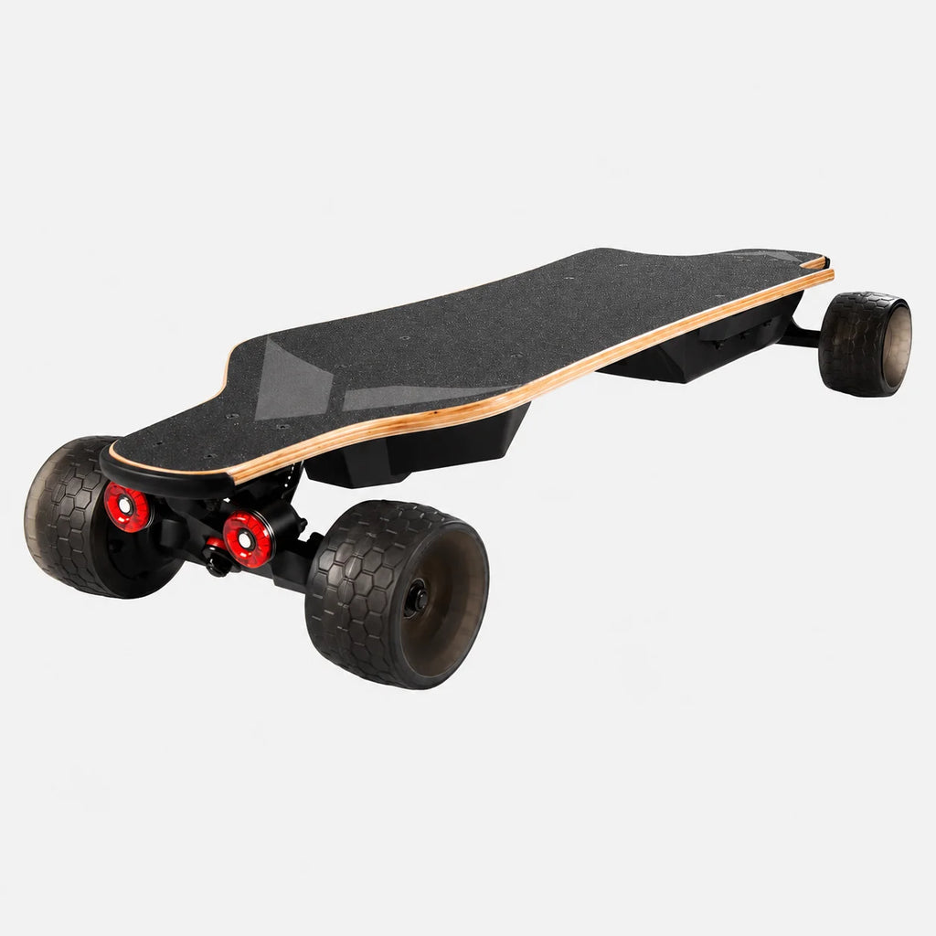 Dual Hub Motor Electric Longboard 105mm Jelly Shock-Absorb Wheels ABEC-9 Bearings Max Speed 45km/h Dual Taillights Skateboard