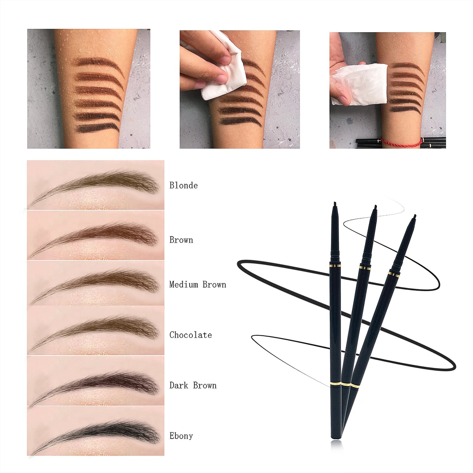 Eye Brow Makeup Custom Your Own logo Vegan Eyebrow Pen Waterproof Long Lasting Wholesale Eyebrow Pencil