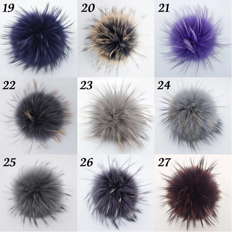 Wholesale Price Real Fur Pom Poms for Hats Real Mink Hair Fox Fur Nature Colors Custom Colors
