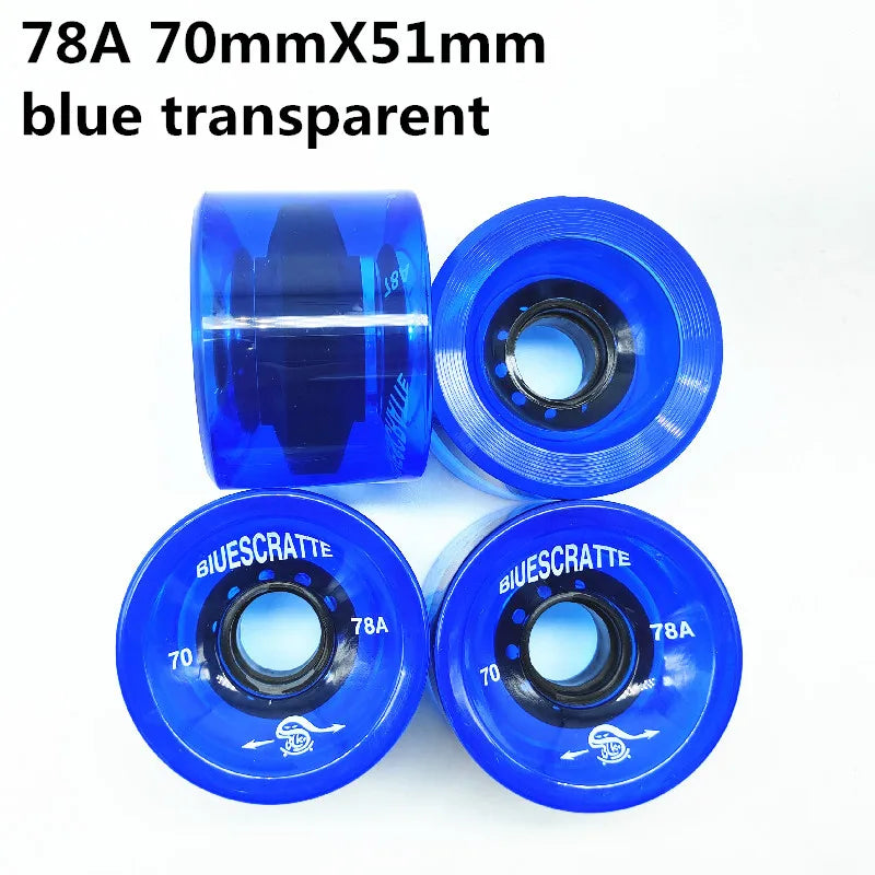 4pcs 70mm 51mm 80 duro Longboard Wheel for 70mm Skateboard Tire 80A Durable Elastic PU Ruedas for Road Street Skate Board Rodas