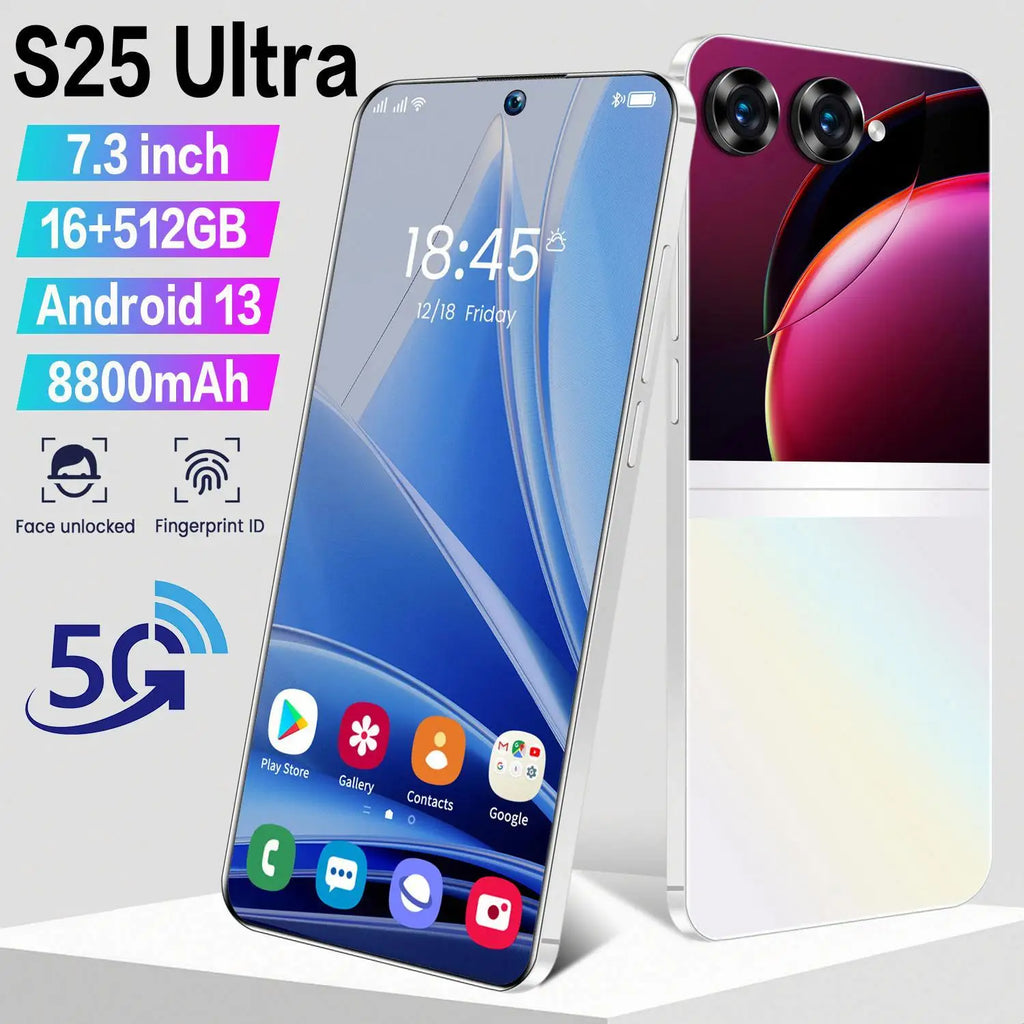 New Original S25 Ultra 7.3inch Cell Phone 5G Unlocked Stylus 16GB +1TB Big Screen Store Gaming Android13 AI Mobile Phones
