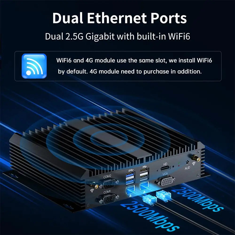 Industrial Control Mini PC Core I7 8550U 8th Gen Embedded Rugged Mini Computer Win10 Win11