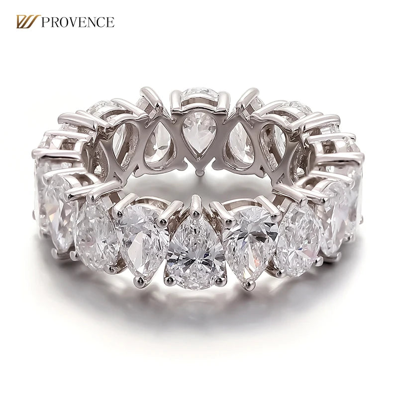 Fine Jewelry 18K Solid Gold Engagement Wedding Band Ring Pear Cut HPHT Lab Grown Diamond Band Rings Bridal Wedding Set Jewelry