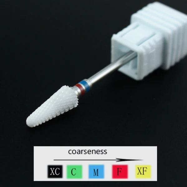 Ceramic Nail Drill Bit Milling Cutter for Electric Manicure Drill Bits Flame Corn Files for Pedicure Machine Polish Accessory