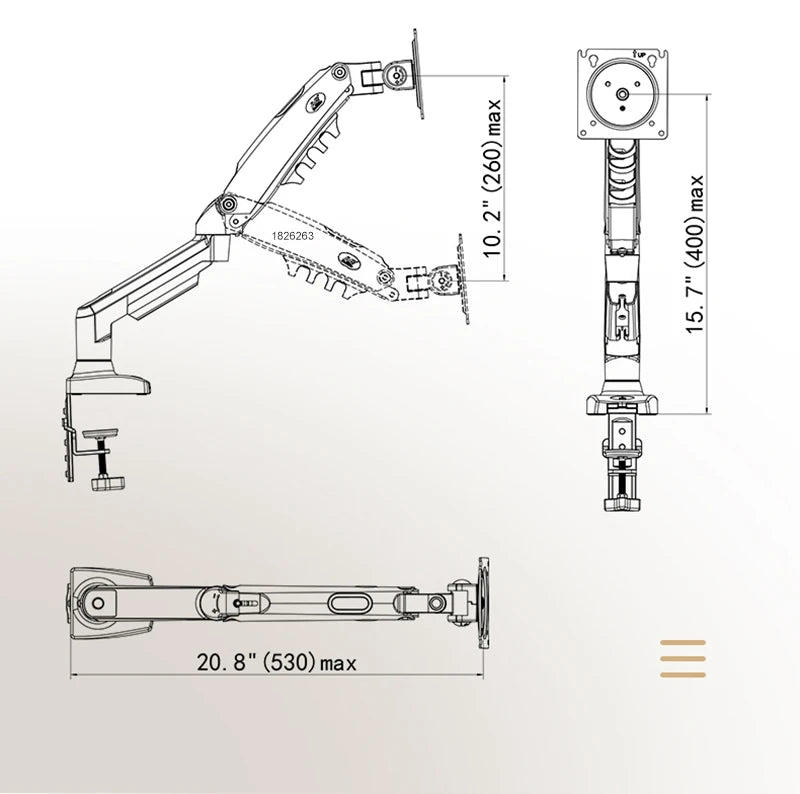 F80 Gas Spring 17-30 inch Desktop LED LCD Monitor Mount Holder Arm Ergonomic Gas Strut Flexi Mount Load 2~9kgs