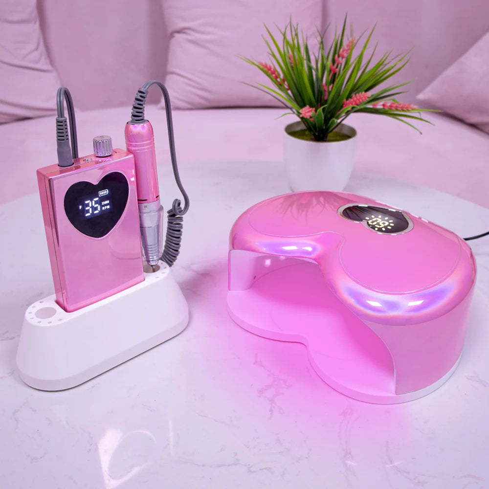 High Quality 96W  RED Light Professional Private Label Nail Salon UV Gel Pro Cure Sun UV Led  Amazing  Pink Nail Lamp