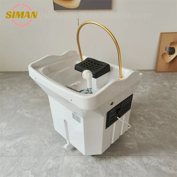 Siman 60L Water Tank for Spa Barber Shop Portable Adjustable Height Washing Hair Bowl Shampoo Basin Sink Popular Salon Furniture