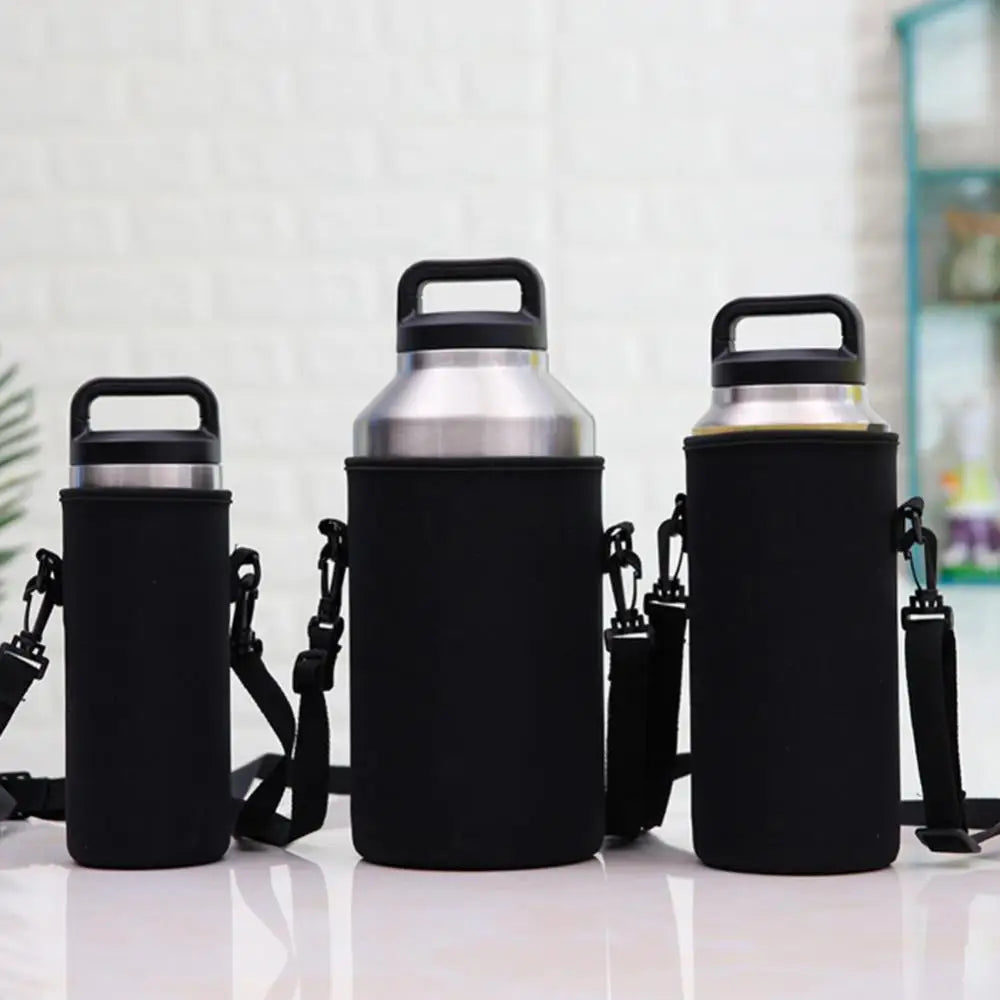 Portable Water Bottle Carrier Insulated Cup Cover Bag Holder Pouch with Strap Sports Bottle Covers