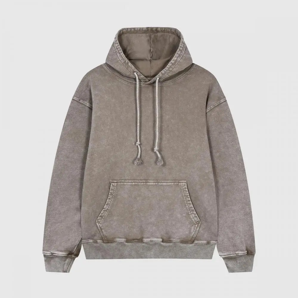 OEM Custom Unisex Essential Hoodies High Quality 100% Cotton French Terry DTG Print Graphic Autumn French Terry Washed Hoodie