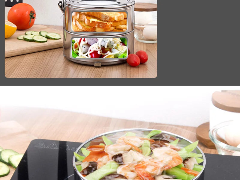 Multi-layer Stainless Steel Lunch Box Large Capacity Adult Camping Bento Box Kids Worker Portable Meal Food Containers BPA free