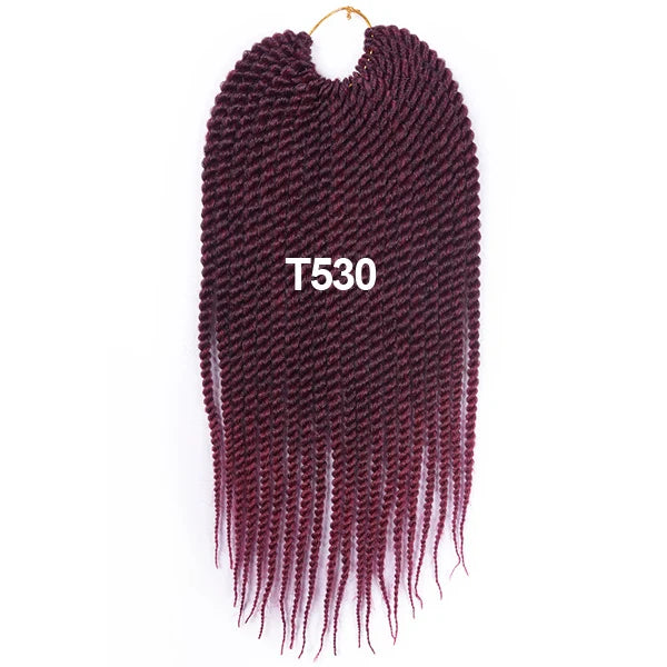 TOMO 14" 18" 22" 22 Roots Synthetic Senegalese Twist Hair Crochet Braids Crochet Hair Extensions Ombre Red Braiding