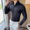 Liu Ming Hot Product 2024 Autumn Men s Clothes Casual Slim Social Party Long Sleeve Business Formal Shirt