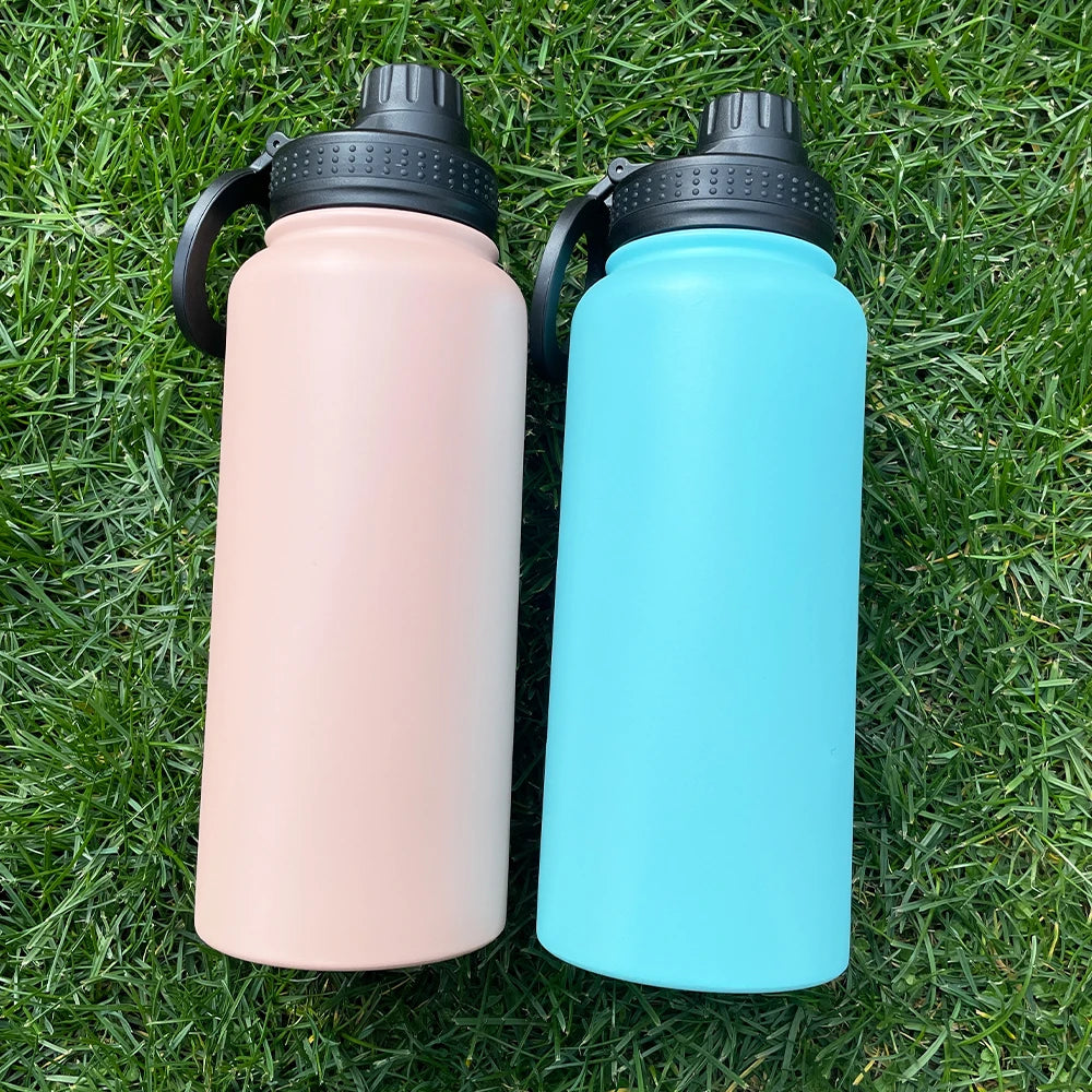 1 Pack USA Warehouse RTS Rose Red Copper Plated 32oz Stainless Steel Water Bottle with Magnetic Rings for Laser Engrave
