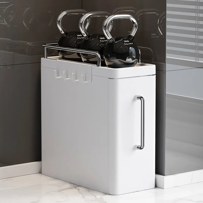 Multi-Functional Plastic Corrosion-Resistant Standing Mobile Non-Folding Household Kitchen Condiment Rack Pull Table Storage