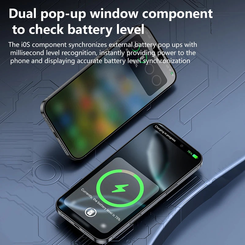 Portable 5000mAh Magnetic Wireless Charging Power Pack Wireless Output 15W Ultra-Thin Mobile Power Power Banks Type-C Output 20W