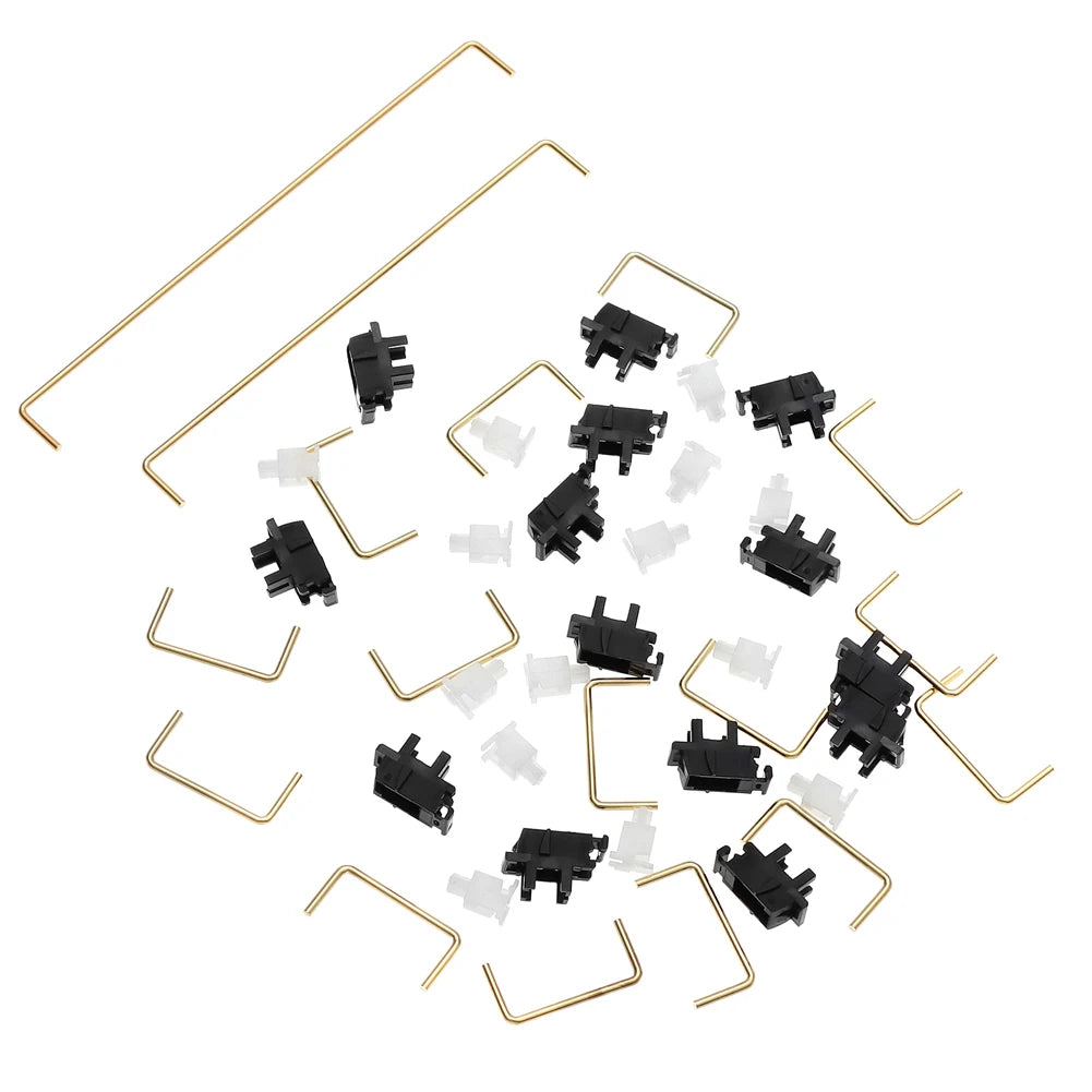 DUROCK Piano Plate Mount Stabilizers 2u 6.25u 7u Panda Stabilizer Gold-plated Wire Plate Stabs Smokey Clear Keyboard Stabilizers