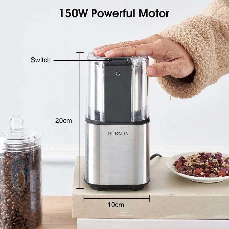 Hot Sale Portable Grinder Mill Electric Stainless Steel Coffee Bean Grinder Mixer Food Processor Blender Spice Mill
