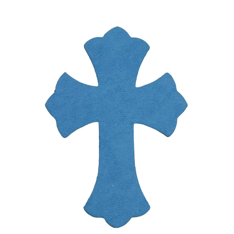 4.5*6.5cm Sheepskin Leather Patch With Cross Shaped Leather Label Genuine Leather DIY With Multiple Colors-106-182