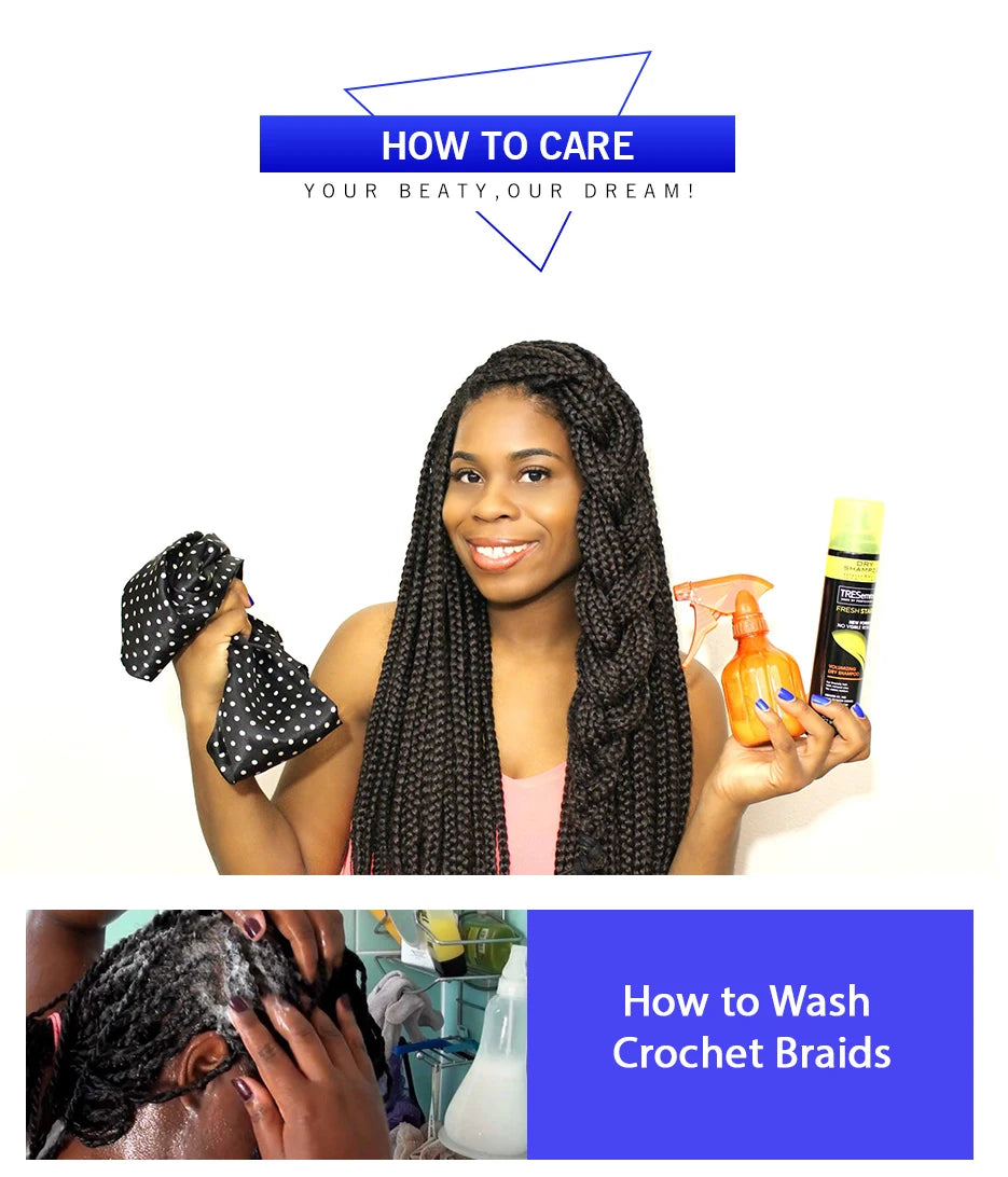 TOMO Synthetic Crochet Hair Box Braids 22Roots Colored Braiding Hair Extensions 24Inch Rainbow Ombre Crochet Braids Pink Red