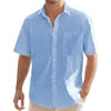 New Men's Solid Color Short Sleeve Shirt