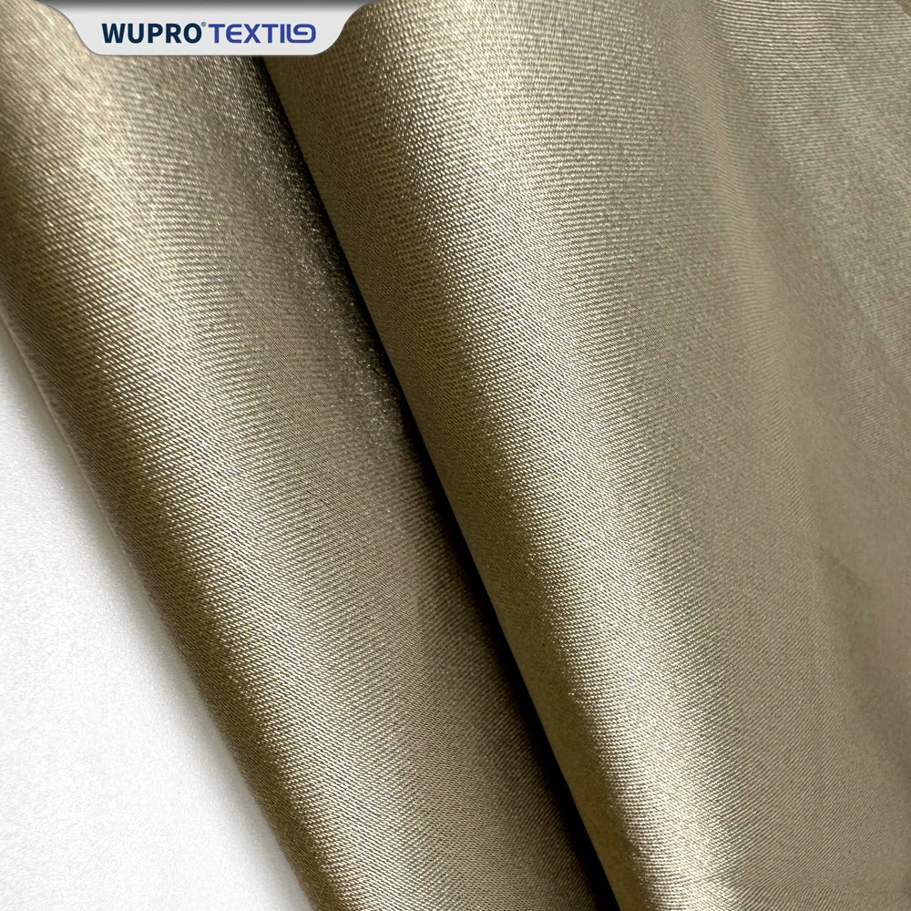 100gsm Women's 95 Polyester 5 Spandex Gold Glossy Home Decor Plain Satin Fabric for Curtains