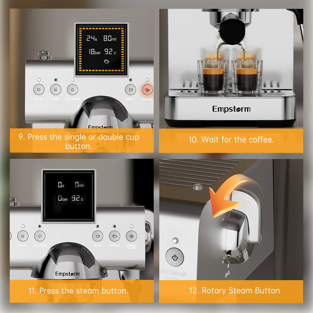 Empstorm Latest Design Coffee Maker Cold Brew Espresso Coffee Maker Italian Coffee Machine for Office Stock in the US Local