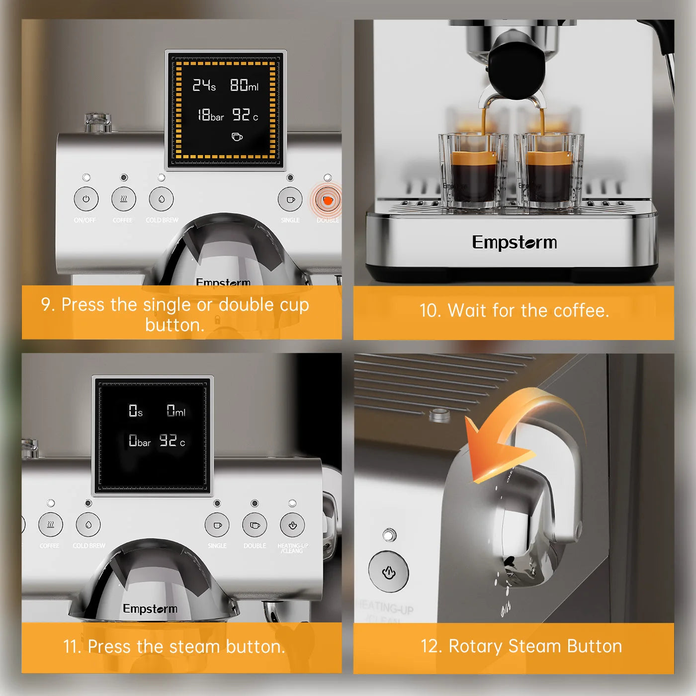 Empstorm Latest Design Coffee Maker Cold Brew Espresso Coffee Maker Italian Coffee Machine for Office Stock in the US Local