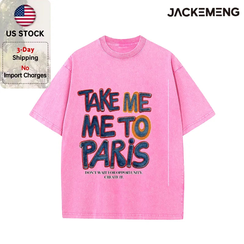 Oversized Vintage Travel Streetwear Print Tshirt USA Stock Wholesale Y2K Casual Tee