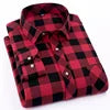 RNSHANGER Autumn New Mens Plaid Shirt Casual Male Business Office Red Black Checkered Long Sleeve Plus Size Shirts 4XL 5XL