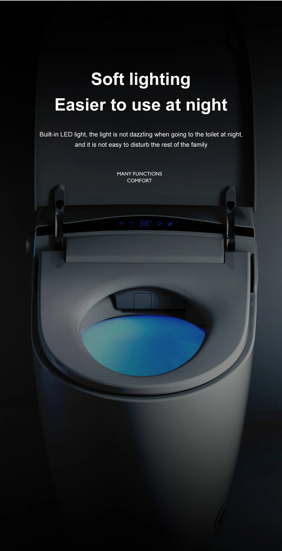 Automatic flushing without water tank integrated black electronic intelligence