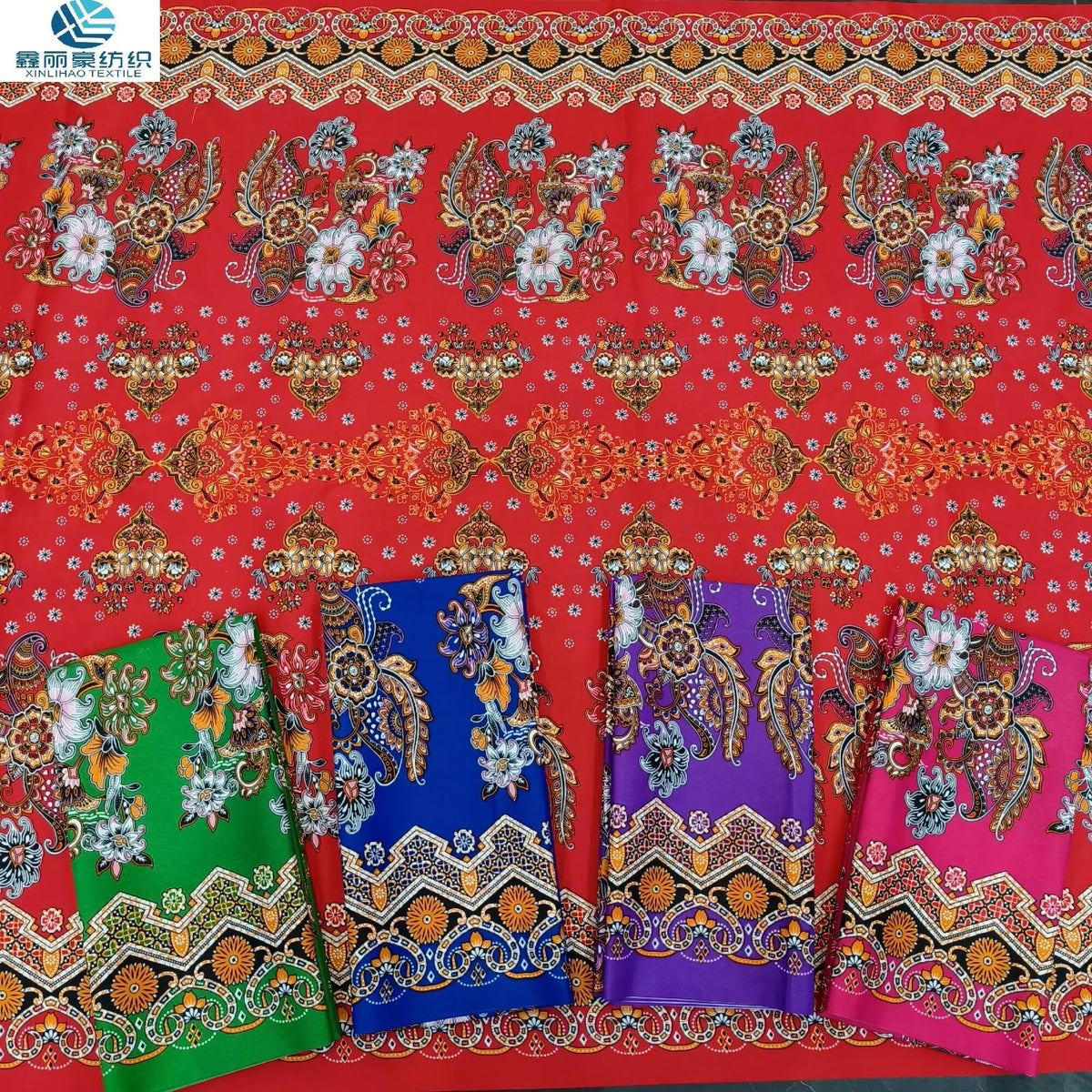 Factory Cheap Price Sarong Batik Lungi Polyester Thai Print Peach Skin Fabric