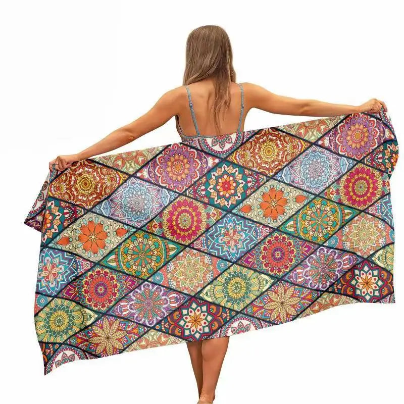 Wholesale 75*150CM Quick Dry Large Bath Towel Sand Free Towel Beach Cotton Microfiber Beach Towel With Logo Custom Print