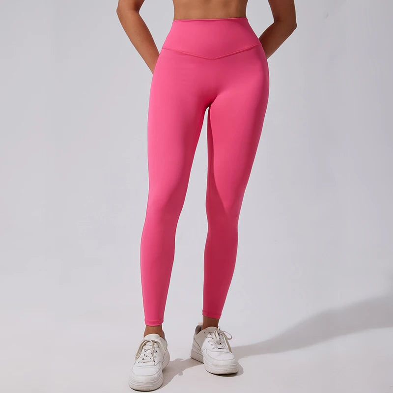 Quick Dry Tummy Control Workout Gym Leggings High Waisted Yoga Pants Booty Lifting Long Tights Women Four-Way Elastic Waist