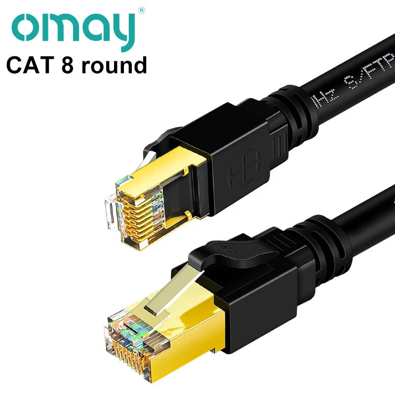High-Speed RJ45 Ethernet Network Cable CAT8/CAT7 40Gbps 2000MHz PVC LAN Cable for Laptop Router - Internet Data Transfer