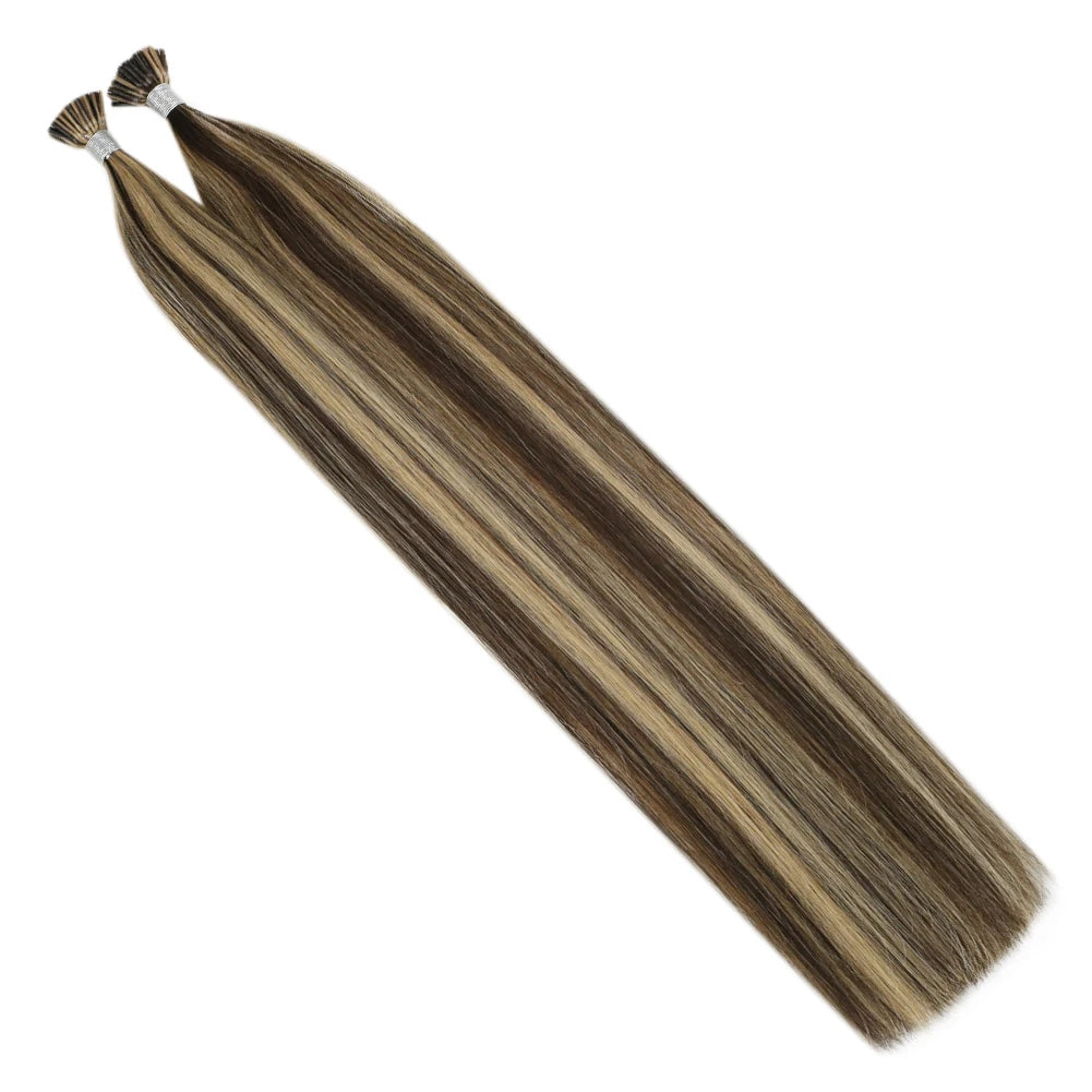 Moresoo Itip Hair Extensions Natural Straight Machine Remy 100% Real Human Hair Italy Keratin Fusion Stick Tipped Extensions