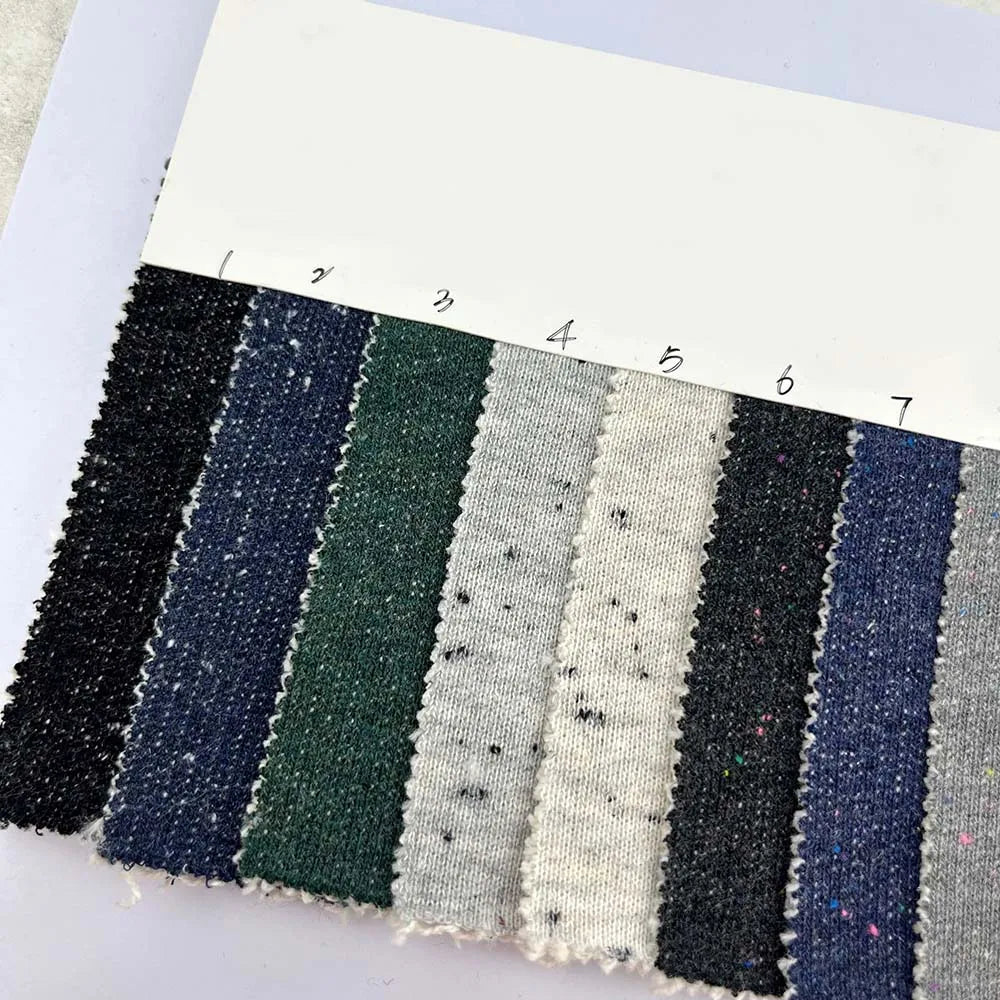 Heavyweight 440g Colorful Dot Winter Knitted Hacci Sweater Terry Fabrics 75 Cotton 25 Polyester Fabric