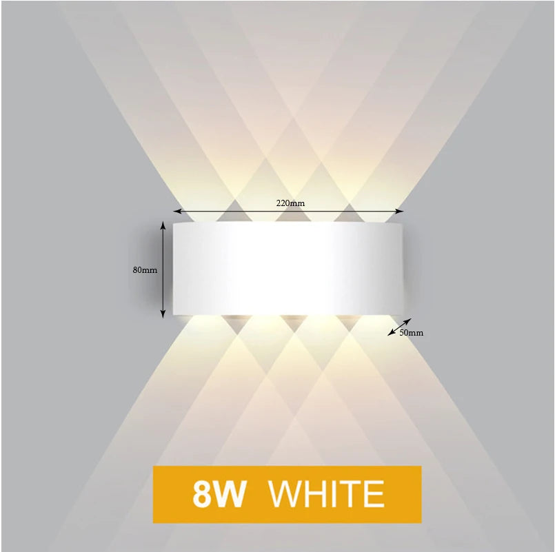 Nordic Wall Lamp Led Aluminum Outdoor Indoor Ip65 Up Down White Black Modern For Home Stairs Bedroom Bedside Bathroom Light