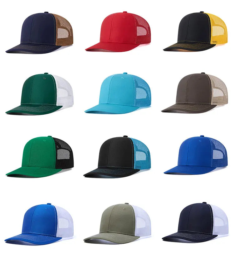 Hot Sale Blank 6 Panel Embroidery Custom Cotton Trucker Cap 112 Richardson Men Snapshot Cap Mesh Trucker Cap