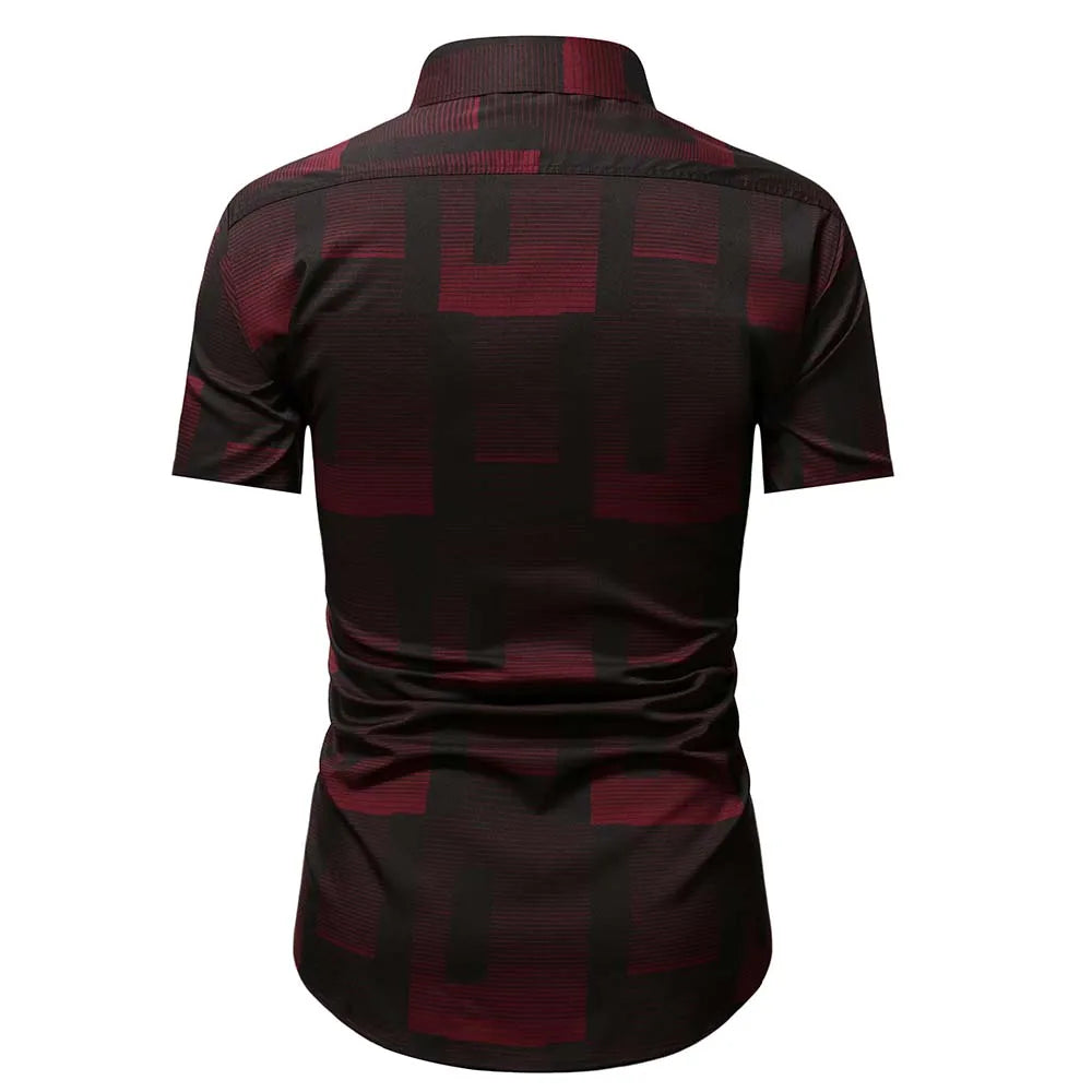 Summer Business Social Chemise Homme Casual Party Short Sleeve Striped Shirt Men Dress Luxury Button Up Fashion Mens Clothes