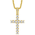 Factory Hot-selling European American Cross Necklace Light-Luxury Niche High-End Copper Zircon Hip-Hop Pendant