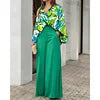 Women's Spring Pants Set Casual Two Piece Set Loose Long Sleeve Shirt High Waist Wide-leg Pants Fashion Pants Suits