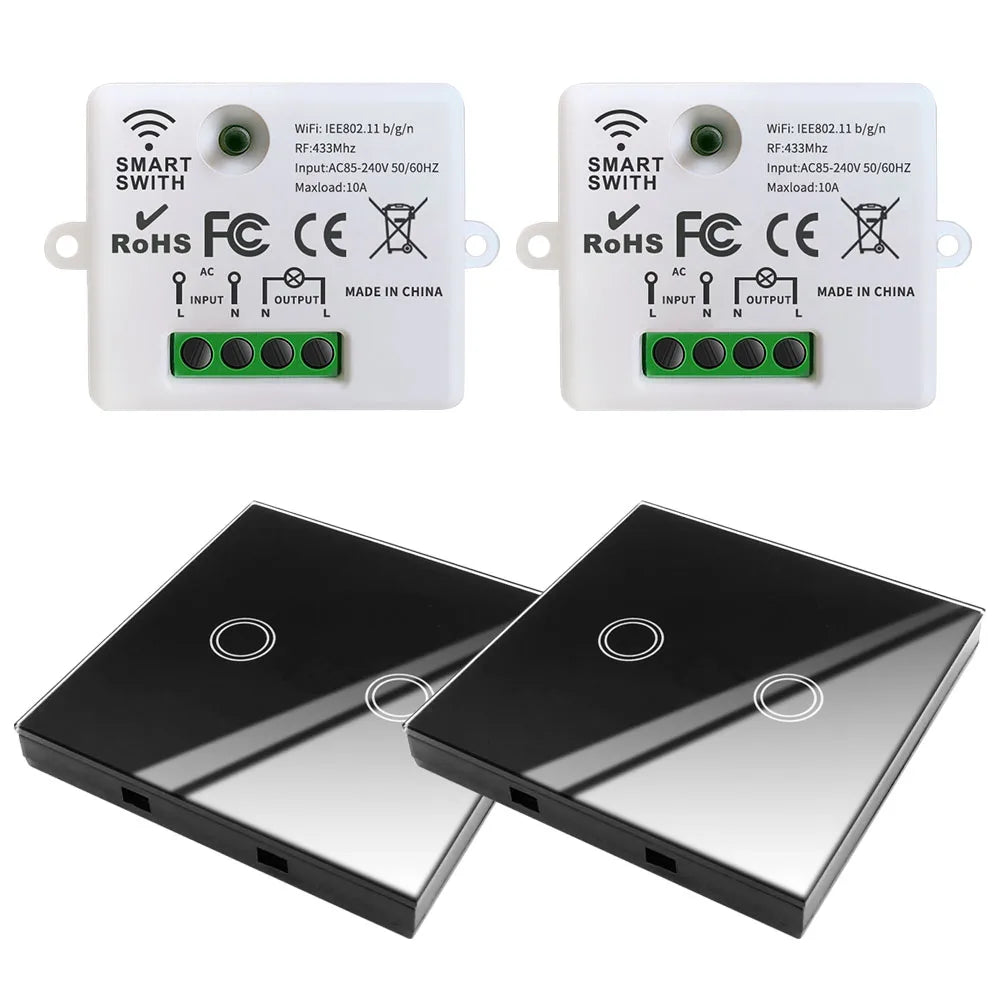 Mini WiFi Light Switch Timer Wall panel switch RF 220V Controller Tuya Smart Life APP Control Work With Alexa for Home Appliance