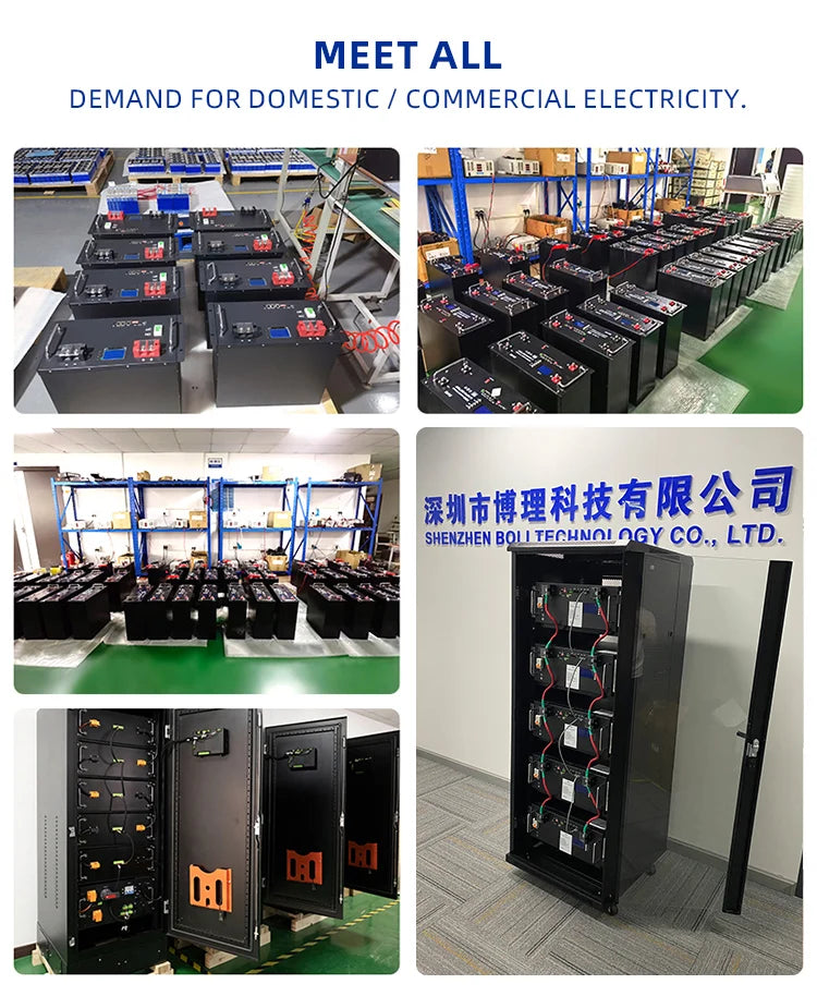 30kwh 40kw 51.2V  Lifepo4 Battery 40kw 50kw 400Ah 600Ah 800Ah LFP Solar System 51.2V Solar Lithium Ion Battery